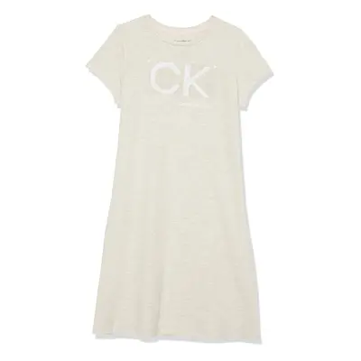 Calvin Klein Girls' Short Sleeve T-Shirt Dress Pullover Style with Cr