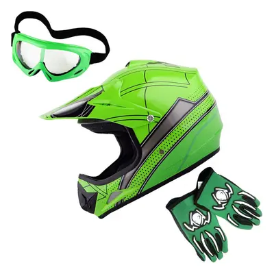 WOW Youth Kids Motocross Helmet BMX MX ATV Dirt Bike Helmet Spider gre