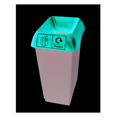 (Red Lid & Plastic Logo) Litre Recycling Bin With Coloured Lid