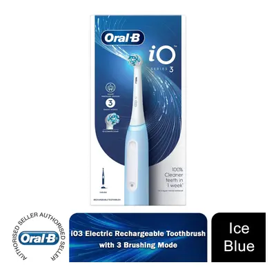 (Ice Blue) Oral-B iO3 Electric Rechargeable Toothbrush