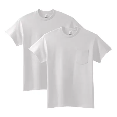 Gildan Adult Ultra Cotton T-Shirt with Pocket Style G2300 2-Pack Wh