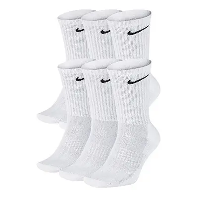 NIKE Men's Everyday Cushion Crew Training Socks (6 Pair) White/Black