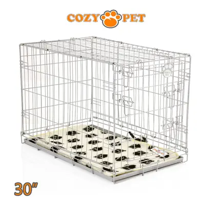 Dog Cage 30'' Grey by Cozy Pet Puppy Crate Inc Vet Bed DC30G + VB30C