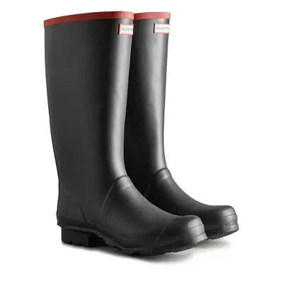 (Black, (Adults')) Hunter Argyll Full Knee Rubber Black Wellington Boots