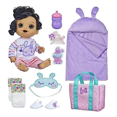 Bunny Sleepover Baby Doll, Bedtime-Themed 12-Inch Dolls, Sleeping Bag & Bunny-Themed Doll Access