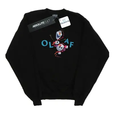 (S, Black) Disney Mens Frozen Olaf Leaf Jump Sweatshirt