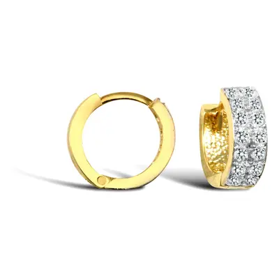 Jewelco London Ladies Solid 9ct Yellow Gold White Round Brilliant Cubic Zirconia Row Eternity 4m