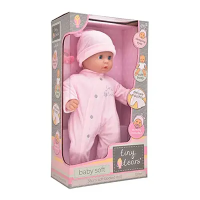 | Tiny Tears - Baby Soft - 38cm soft bodied doll in pink outfit: One of the UK's best loved doll