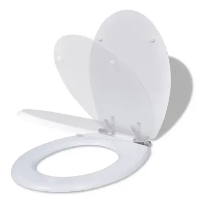 vidaXL WC Toilet Seat MDF Soft Close Lid Simple Design White Fixture Accessory