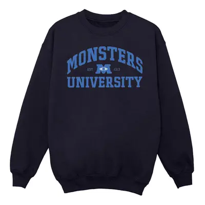 (S, Navy Blue) Disney Mens Monsters University Logo Sweatshirt