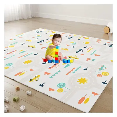 (Tree House + Road | Thickness 1cm) Foldable Foam Baby Play Mat