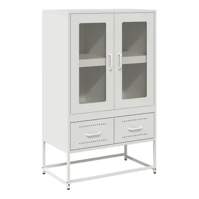 (white) vidaXL Highboard Pink 68x39x111.5 cm Steel sideboard side cabinet