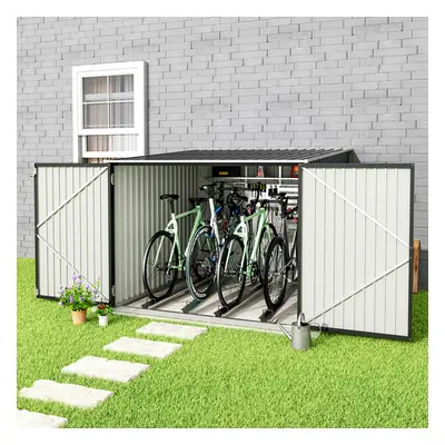 205cm D Metal Outdoor Bike Shed Bicycle Storage Shed