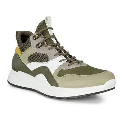 (UK 7.5, Multicolour Sage) Ecco Mens ST1 Fluidform Shock Thru Cushioned Sneaker Leather Trainers