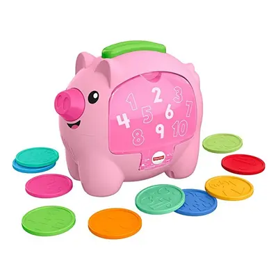 Fisher-Price Laugh & Learn Count & Rumble Piggy Bank, musical baby toy with fun motion action, G