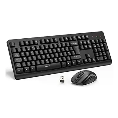 TECKNET Wireless Keyboard and Mouse Set, Ergonomic 2.4G Cordless Keyboard & Mouse Combo with Nan