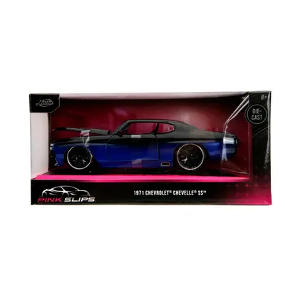 Jada Pink Slips 1/24 w/Base - Chevy Chevelle SS Glossy Blue/Black Gradient