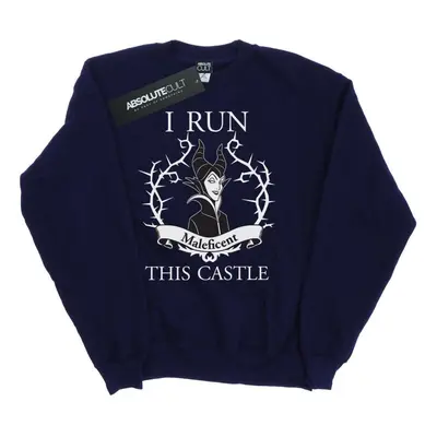 (M, Navy Blue) Disney Womens/Ladies Maleficent I Run This Castle Sweatshirt