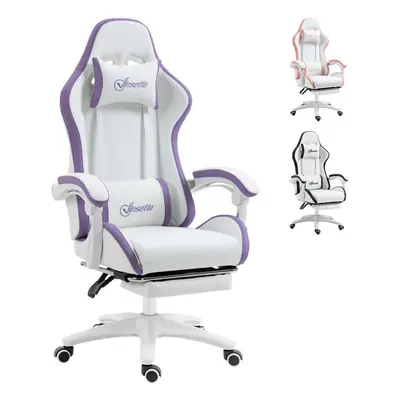 Vinsetto Racing Style Gaming Chair with Reclining Function Footrest, Purple