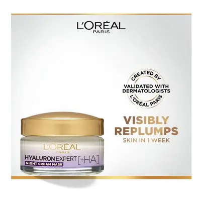 Loreal Paris Hyaluron Expert Replumping Night Cream 24H Intense hydration- Smooths fine lines Cl