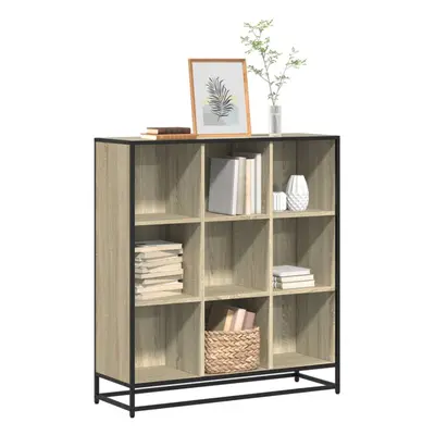 vidaXL Bookcase Bookshelf Storage Cabinet Sonoma Oak Engineered Wood and Metal