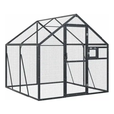 (anthracite, 1.79 x x 1.85 m) vidaXL Aviary Outdoor Bird Cage Walk In Chicken Run Coop Silver Al