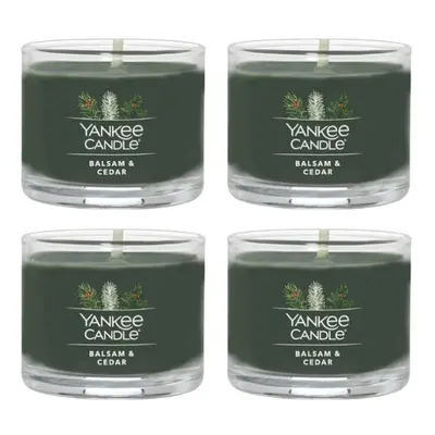 Yankee Candle Signature Votive Mini Candle Jar Balsam & Cedar Scent Natural Soy Wax Blend Candle