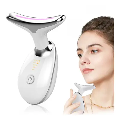 Chronus Neck Face Firming Wrinkle Removal Tool, Double Chin Reducer Vibration Massager, White