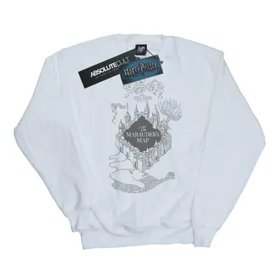 (L, White) Harry Potter Mens The Marauder's Map Sweatshirt