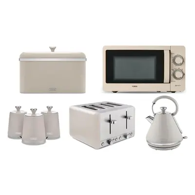 Tower Cavaletto Latte Kettle Toaster Microwave Bread Bin & Canisters