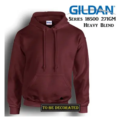 (M) Gildan Maroon Hoodie Heavy Blend Hooded Sweat Mens Pullover