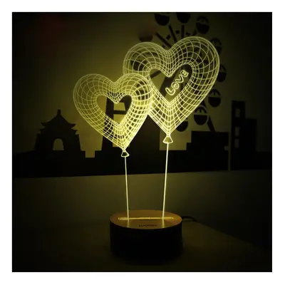 (Mutual Affinity) 3D Visual LED Small Table Night Light For Holiday Valentine's Day