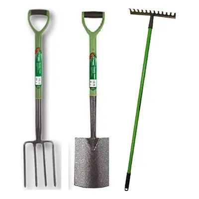 (Spade Fork Rake Set ) Garden Farming Lightweight Carbon Steel Tools