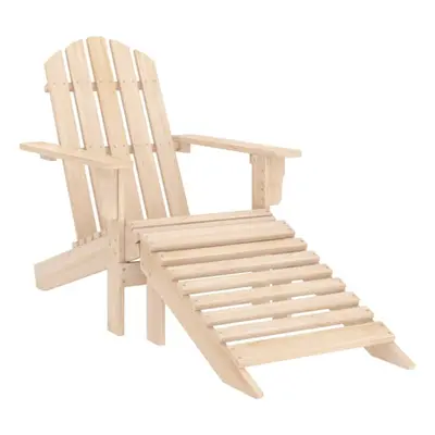 vidaXL Solid Fir Wood Garden Adirondack Chair with Ottoman Outdoor Lounge