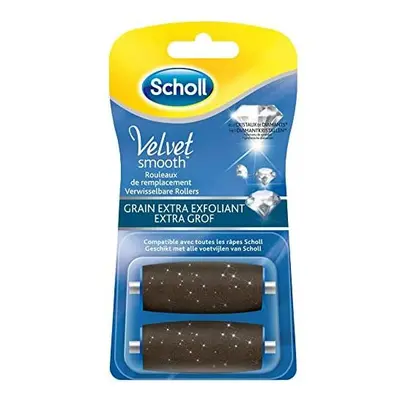 Scholl Velvet Smooth Express Pedi Crystal Diamonds Extra Exfoliating Grains Replacement 2Â Rolls