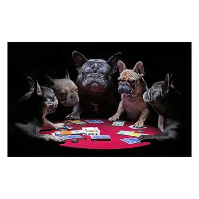 DOUBLETOP French Bulldog Dog Fighting Dog Card Game Fun Picture Piece Cardboard Jigsaw Puzzle Ad