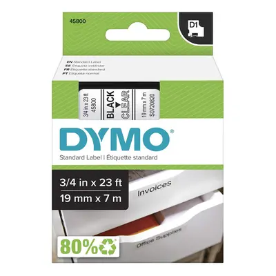 DYMO Standard D1 Labeling Tape (Black Print on Clear Tape 1/4''