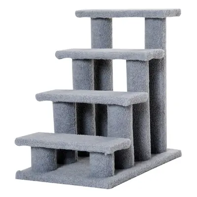 PawHut Dog Steps for Bed Step Pet Stairs for Sofa Dog Cat Climb Ladder Grey