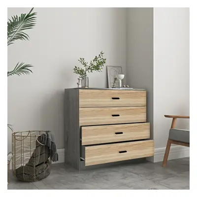 (Ash Grey Carcass+ Oak Drawers, 4) Or Drawer Wooden Bedroom Chest Cabinet Modern Wide Storage Cu