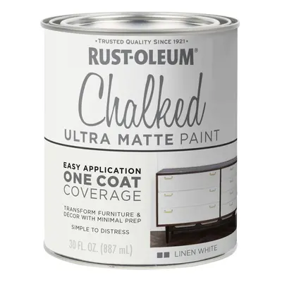 Rust-Oleum qt Brands Linen White Chalked Ultra Matte Paint Fl Oz (Pack of 1)