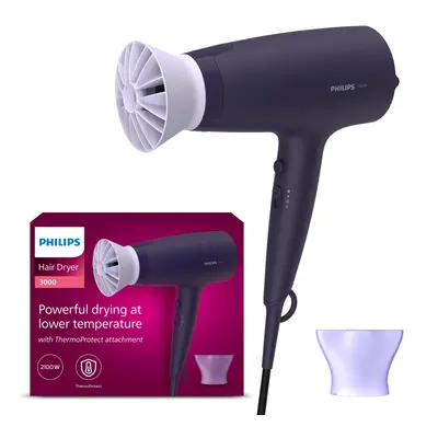 Hair Dryer Series, ThermoProtect Attachment, with Nozzle, 2100W, Model BHD340/13