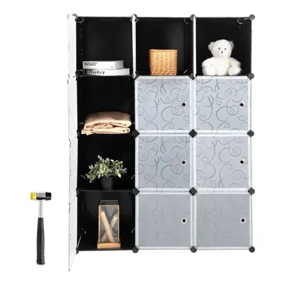 12-Cube Storage Organizer Bookcase Modular Cube Closet Room DIY Display Rack