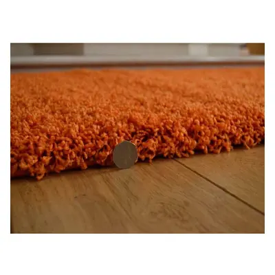 Shaggy Orange Thick Luxurious Soft 5cm Dense Pile Rug - 160cm x 220cm