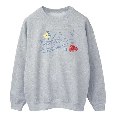 (M, Sports Grey) Disney Womens/Ladies The Little Mermaid Ariel Sweatshirt