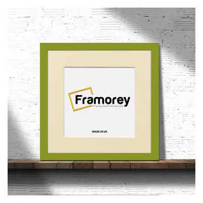 (LIME GREEN With Ivory Mount, 24x24 Pic (28x28 Frame)) Square Size Lime Green Picture Frame Phot