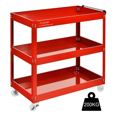 Tool Storage Heavy Duty Garage Trolley Workshop DIY Tier Wheel Cart Shelf