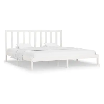 (white, x cm) vidaXL Solid Wood Pine Bed Frame Wooden Bedstead Bed Base Multi Colours/Sizes