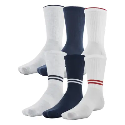 Under Armour Mens Essential crew Socks 6-Pairs White Assorted Lar