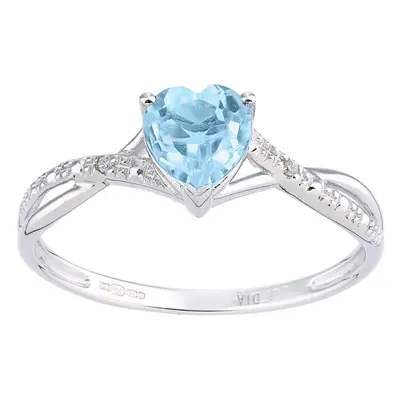 (N) Jewelco London Women 9ct (375) Blue Topaz Ring