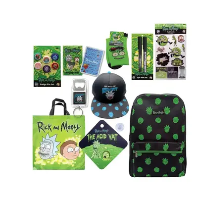 Rick & Morty Showbag w/ Backpack/Keyring/Socks/Hat/Pens/Pin Set/Playing Cards